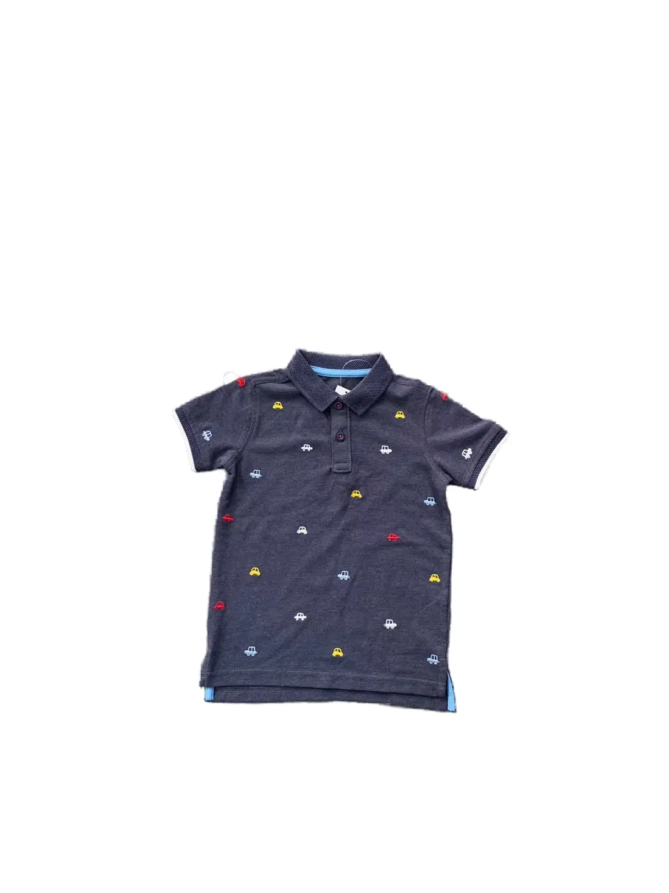 Áo polo ngắn tay thêu hình hoạt tiết xe ô tô cho bé trai màu xanh navy George (2 đến 3 tuổi)