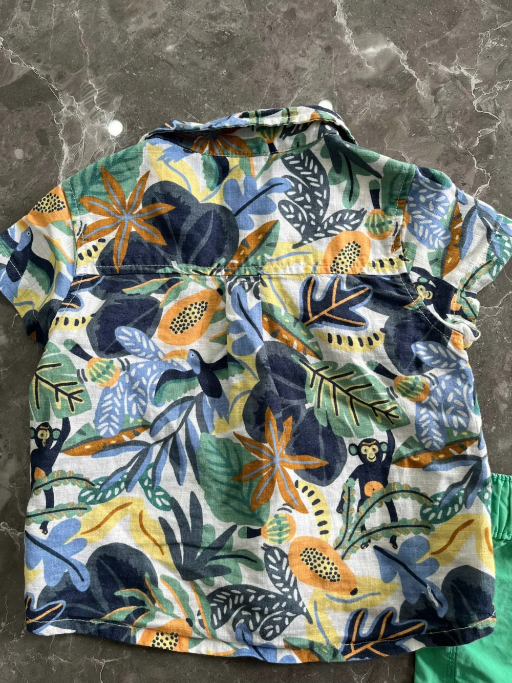 Set bộ đồ hoa mùa hè Áo sơ mi và quần đùi bé trai Tape à l'Oeil (3 đến 6 tháng) - Ảnh 4