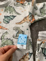 Set bộ áo quần dài tay nỉ lót bông khủng long cho bé trai màu xám Matalan (2 đến 3 tuổi) - Ảnh 6