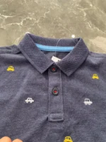 Áo polo ngắn tay thêu hình hoạt tiết xe ô tô cho bé trai màu xanh navy George (2 đến 3 tuổi) - Ảnh 5