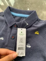 Áo polo ngắn tay thêu hình hoạt tiết xe ô tô cho bé trai màu xanh navy George (2 đến 3 tuổi) - Ảnh 6