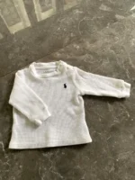 Áo thun dài tay vải dệt kiểu waffle màu trắng Ralph Lauren (6 đến 9 tháng) Ralph Lauren - Ảnh 3