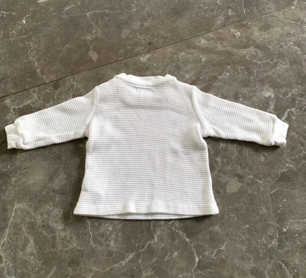 Áo thun dài tay vải dệt kiểu waffle màu trắng Ralph Lauren (6 đến 9 tháng) Ralph Lauren - Ảnh 6