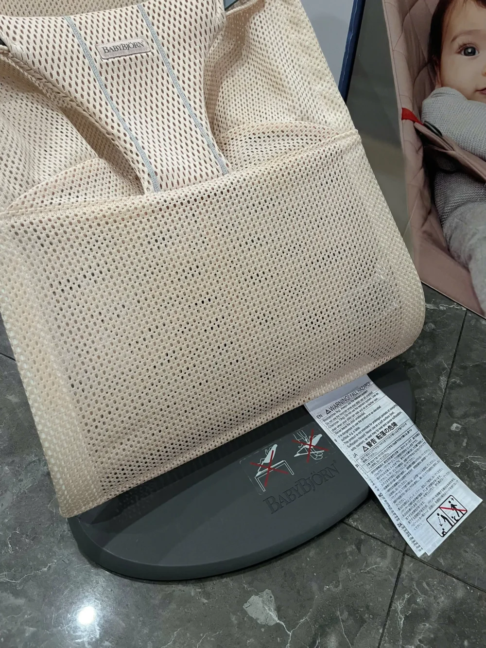 Ghế rung Baby Bjorn màu hồng nhạt (còn box) - Ảnh 11