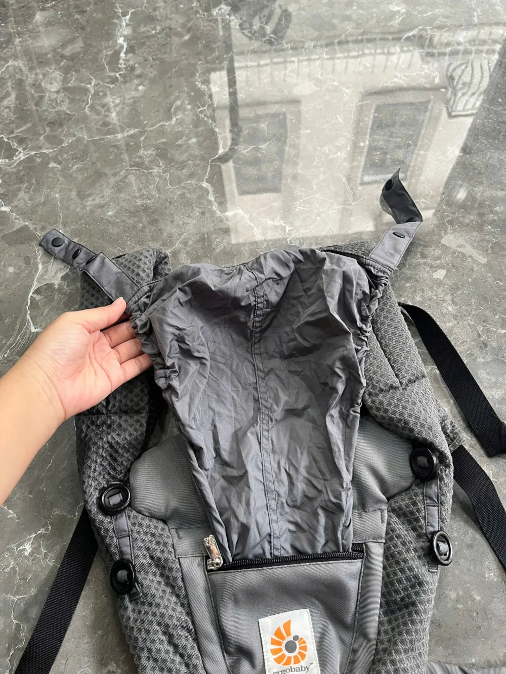 Địu Ergo baby Omni Breeze màu xám đậm (còn box) 0-4 tuổi tối đa 22kg - Ảnh 8