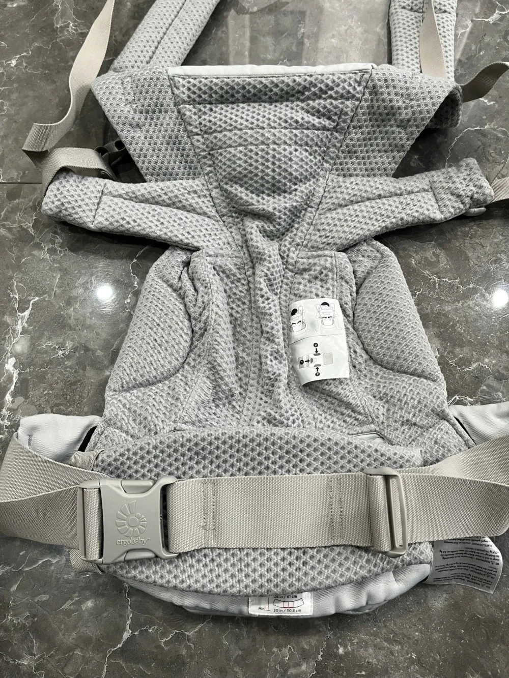 Địu Ergo baby Omni Breeze màu xám nhạt (no box) 0-4 tuổi tối đa 22kg - Ảnh 14