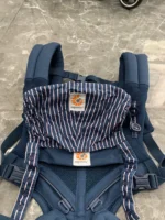 Địu Ergo baby Omni 360 cool air mesh màu xanh navy phối yếm sọc 0-4 tuổi tối đa 22kg - Ảnh 13