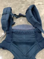 Địu Ergo baby Omni 360 cool air mesh màu xanh navy phối yếm sọc 0-4 tuổi tối đa 22kg - Ảnh 2