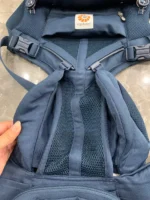 Địu Ergo baby Omni 360 cool air mesh màu xanh navy phối yếm sọc 0-4 tuổi tối đa 22kg - Ảnh 5