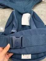 Địu Ergo baby Omni 360 cool air mesh màu xanh navy phối yếm sọc 0-4 tuổi tối đa 22kg - Ảnh 6