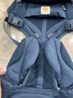 Địu Ergo baby Omni 360 cool air mesh màu xanh navy phối yếm sọc 0-4 tuổi tối đa 22kg - Ảnh 8
