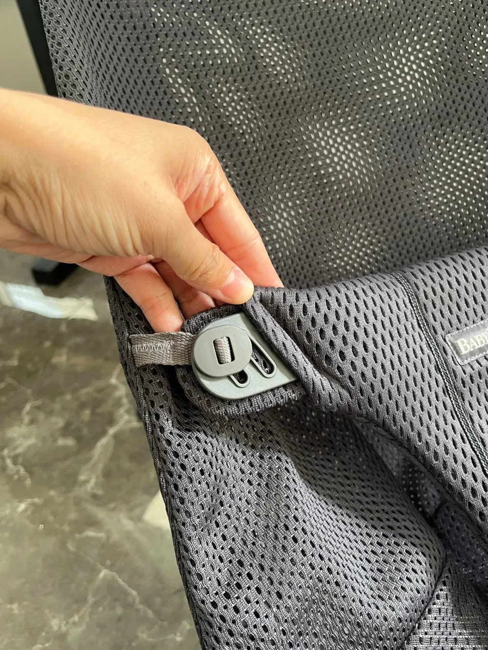 Ghế rung Baby Bjorn vải air mesh màu xám đen đậm (còn box) 0-18 M tối đa 13kg - Ảnh 14