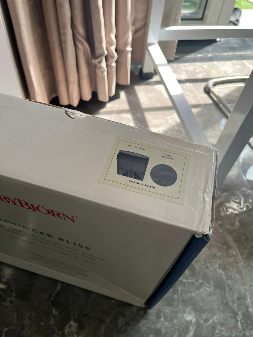 Ghế rung Baby Bjorn vải air mesh màu xám đen đậm (còn box) 0-18 M tối đa 13kg - Ảnh 7