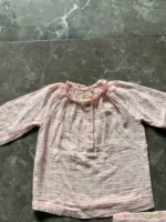 Set bộ đồ hồng nhạt vintage vải muslin cao cấp Albetta (12 đến 18 tháng) - Ảnh 2