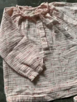 Set bộ đồ hồng nhạt vintage vải muslin cao cấp Albetta (12 đến 18 tháng) - Ảnh 3