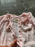 Set bộ đồ hồng nhạt vintage vải muslin cao cấp Albetta (12 đến 18 tháng) - Ảnh 5