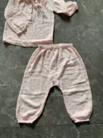 Set bộ đồ hồng nhạt vintage vải muslin cao cấp Albetta (12 đến 18 tháng) - Ảnh 7