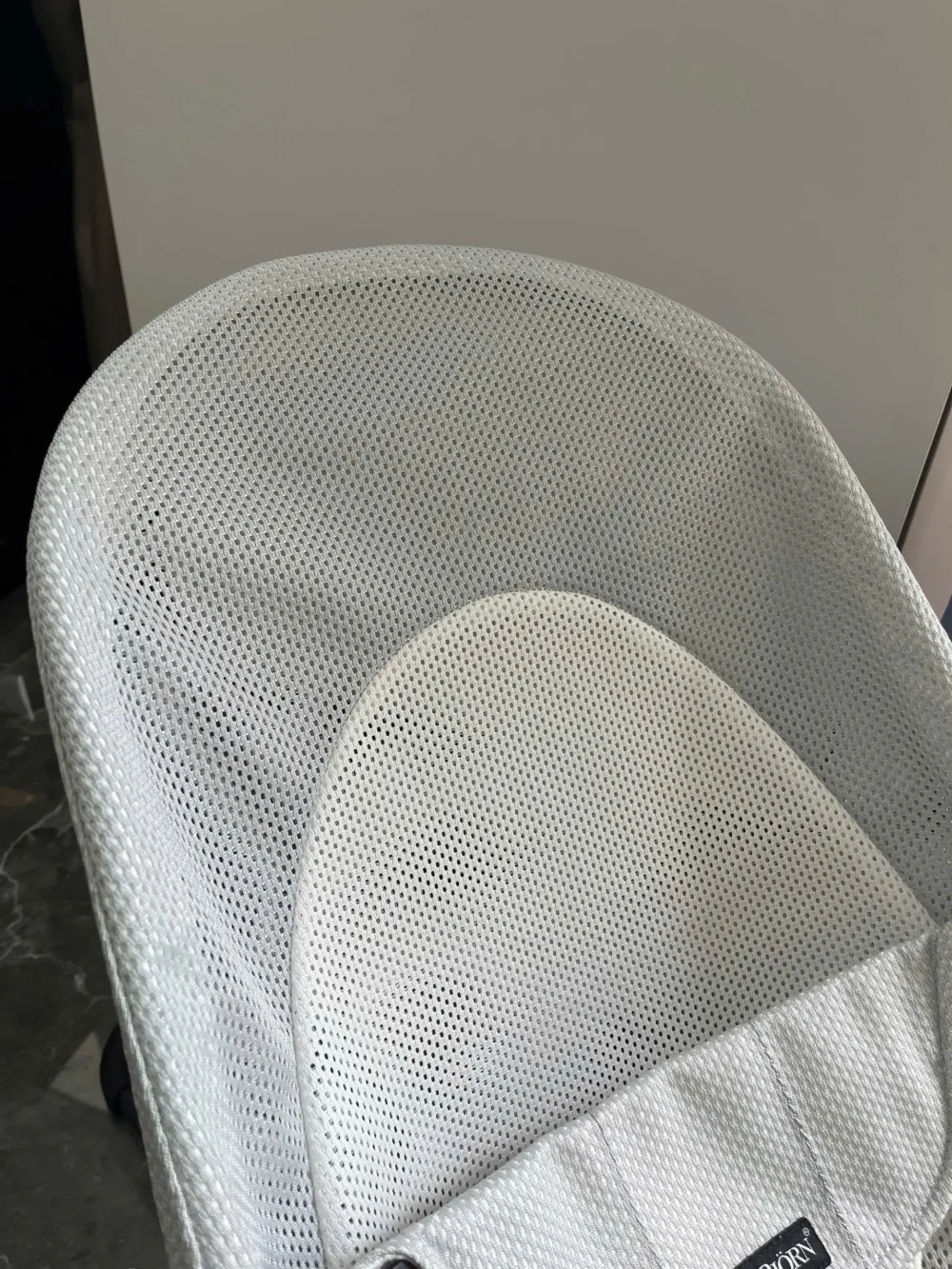 Ghế rung Baby Bjorn vải air mesh màu xám trắng (còn box & dustbag) 0-18M tối đa 13kg - Ảnh 11