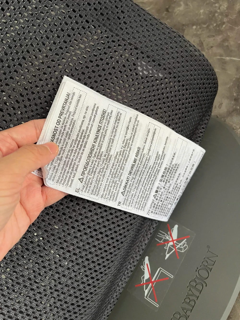 Ghế rung Baby Bjorn vải air mesh màu đen xám (còn box) 0-18M tối đa 13kg - Ảnh 21