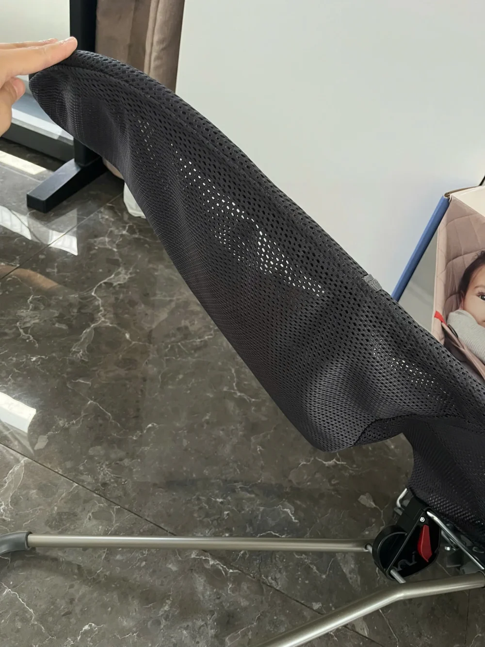 Ghế rung Baby Bjorn vải air mesh màu đen xám (còn box) 0-18M tối đa 13kg - Ảnh 22