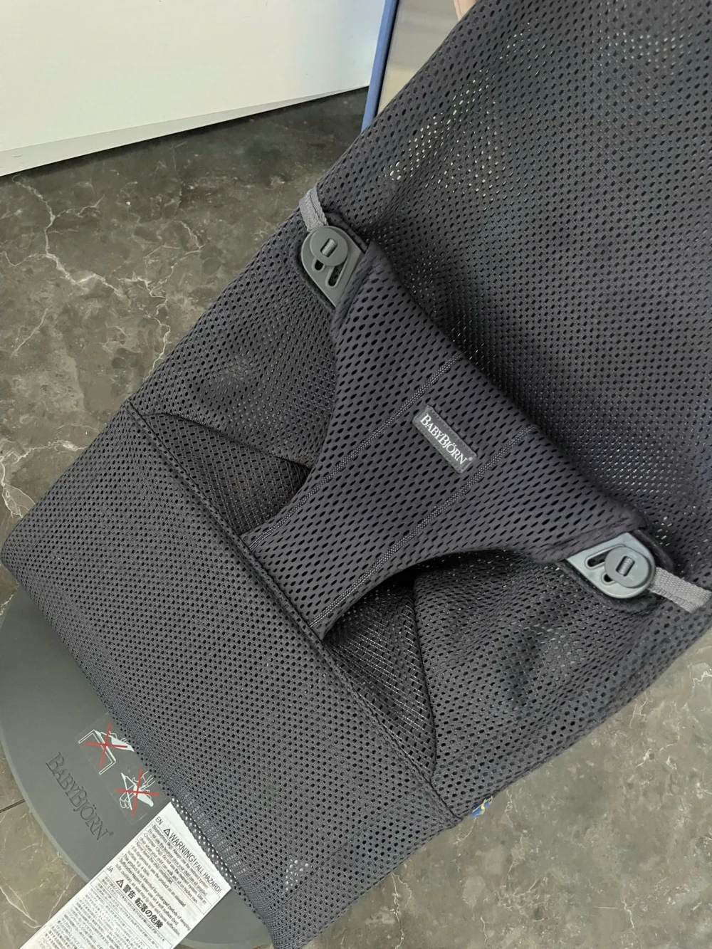 Ghế rung Baby Bjorn vải air mesh màu đen xám (còn box) 0-18M tối đa 13kg - Ảnh 5