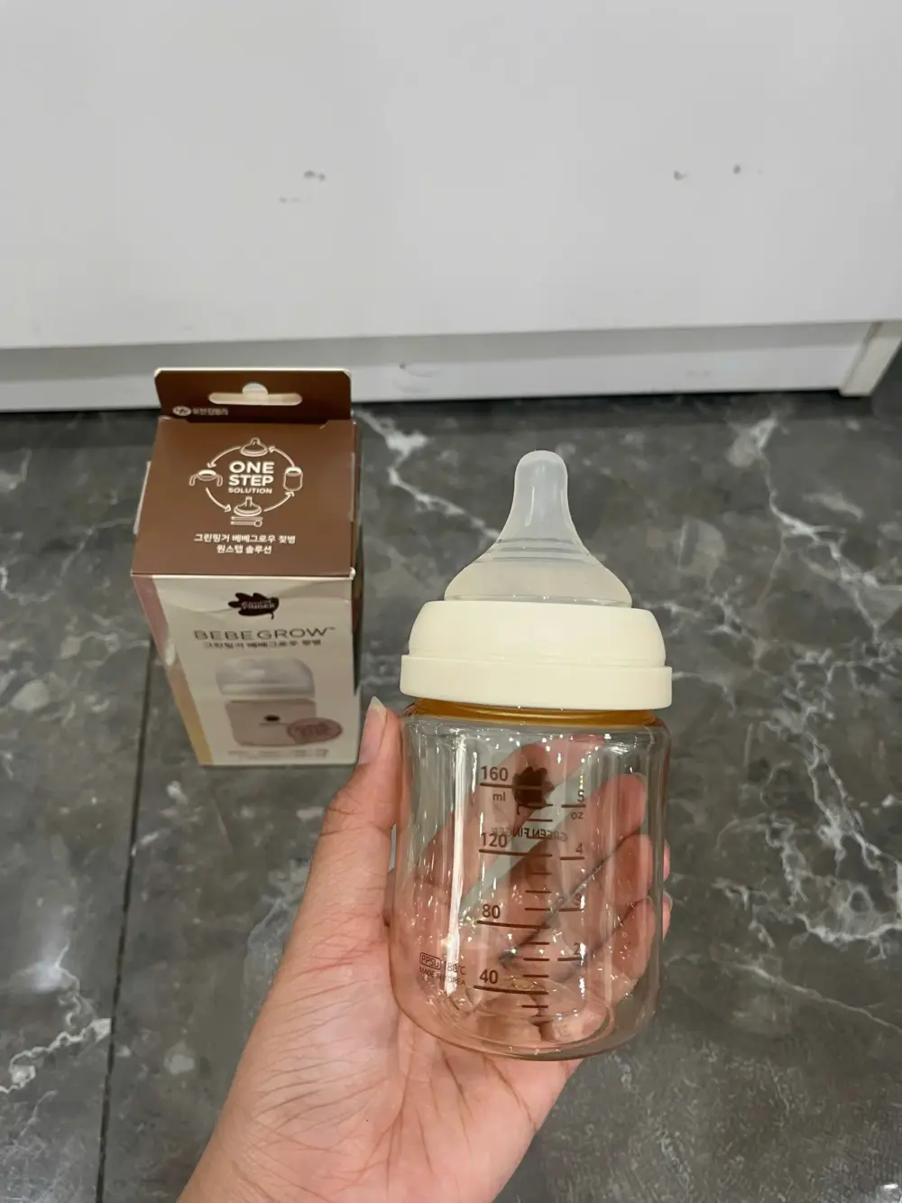 Bình sữa PPSU Bebe Grow Green Finger 160ml màu kem (kèm núm size S: 1 đến 3 tháng) - Ảnh 10