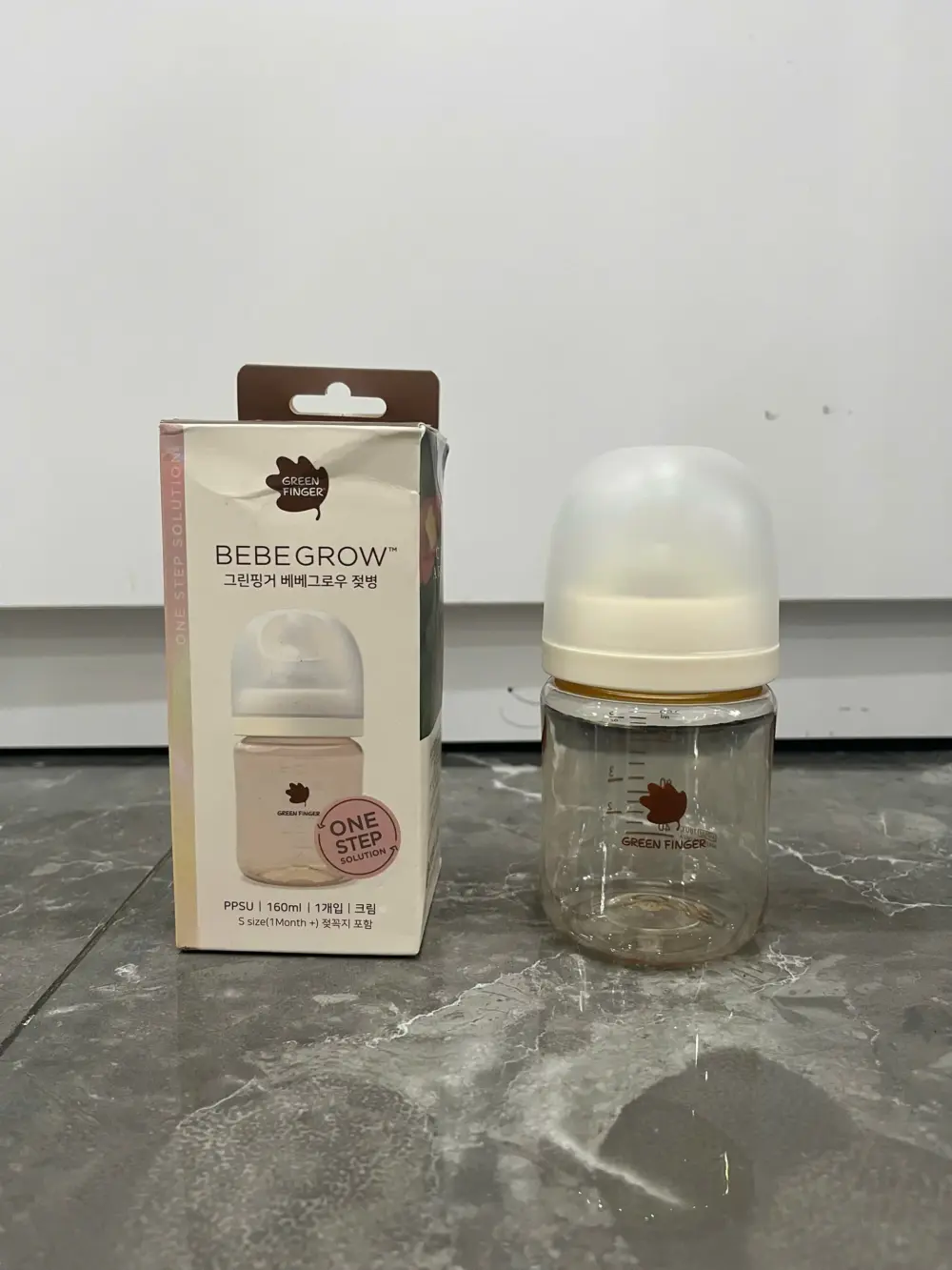 Bình sữa PPSU Bebe Grow Green Finger 160ml màu kem (kèm núm size S: 1 đến 3 tháng) - Ảnh 6