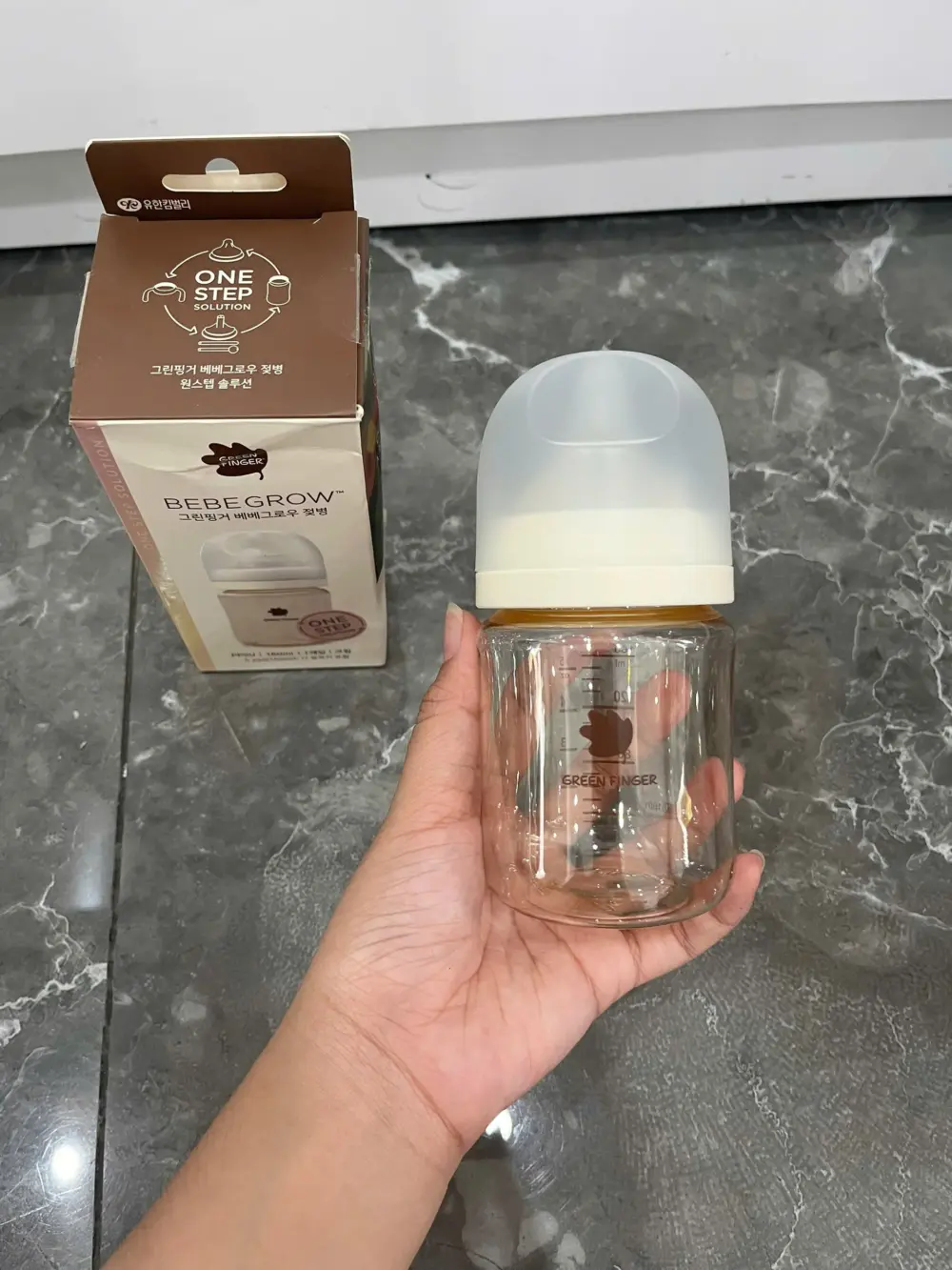 Bình sữa PPSU Bebe Grow Green Finger 160ml màu kem (kèm núm size S: 1 đến 3 tháng) - Ảnh 7