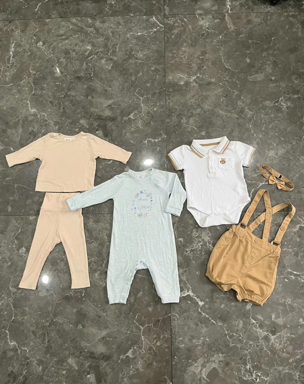 Set 3 bộ đồ bé trai mix brand size 6 đến 12 tháng (tặng kèm bộ bodysuit dài tay Nous) - Ảnh 9