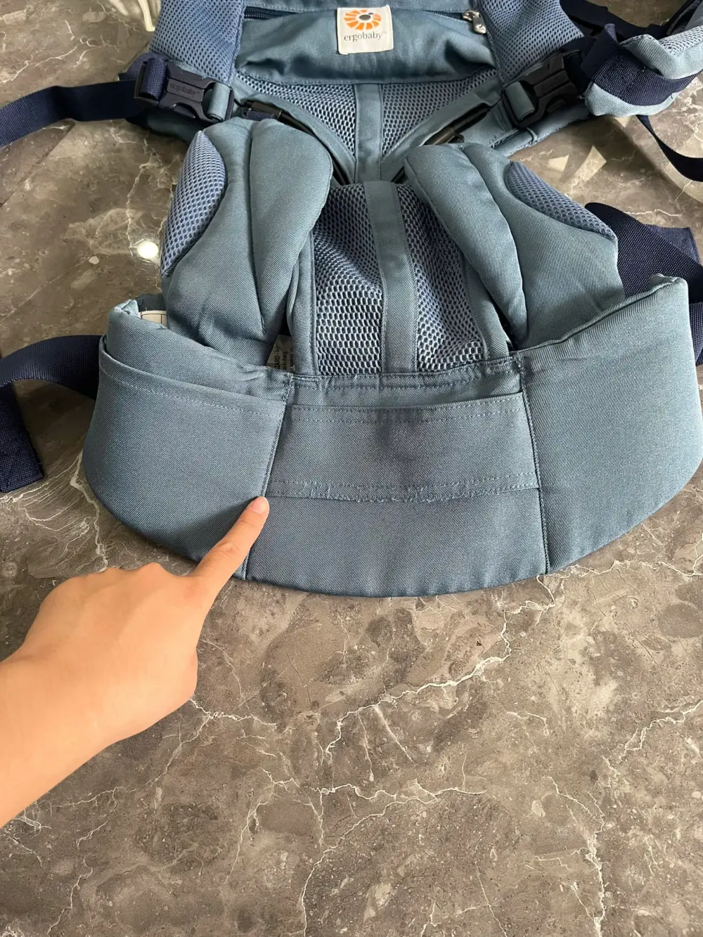 Địu Ergo baby Omni 360 cool air mesh màu xanh navy nhạt (no box) - Ảnh 8