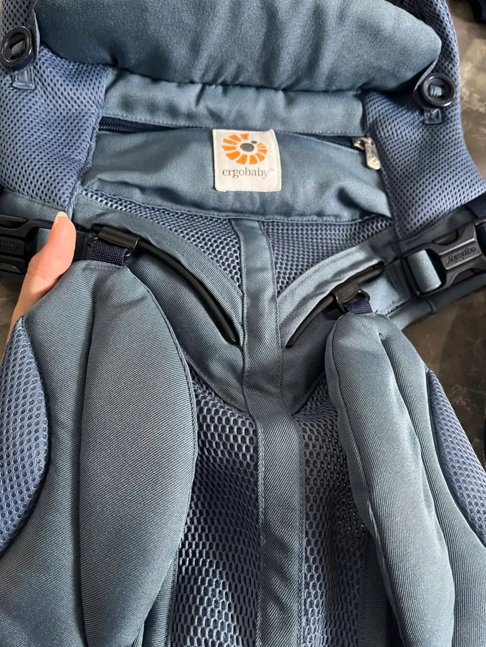 Địu Ergo baby Omni 360 cool air mesh màu xanh navy nhạt (no box) - Ảnh 10