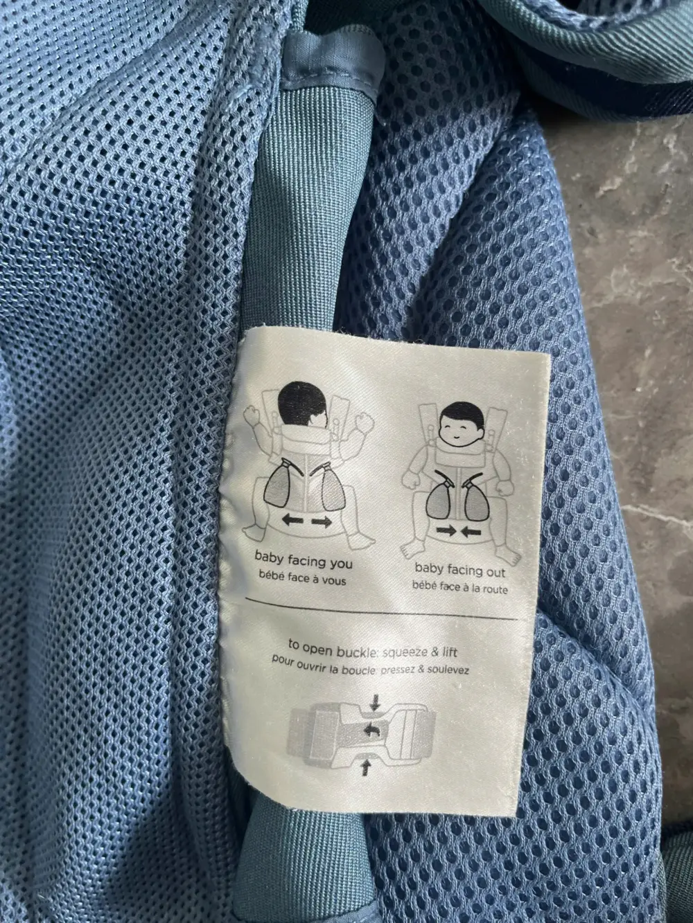 Địu Ergo baby Omni 360 cool air mesh màu xanh navy nhạt (no box) - Ảnh 14