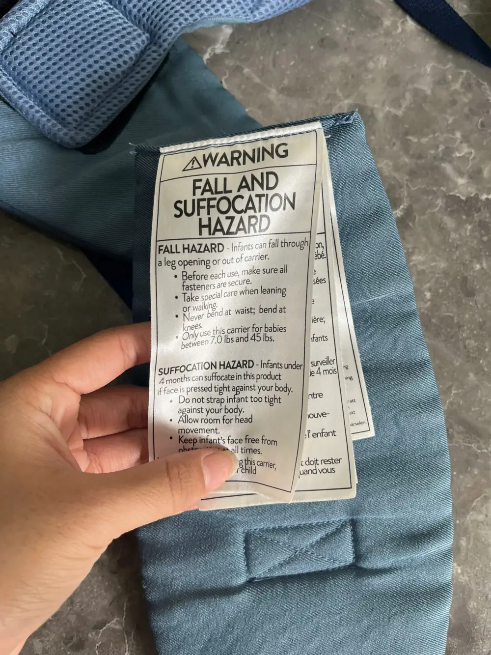 Địu Ergo baby Omni 360 cool air mesh màu xanh navy nhạt (no box) - Ảnh 16
