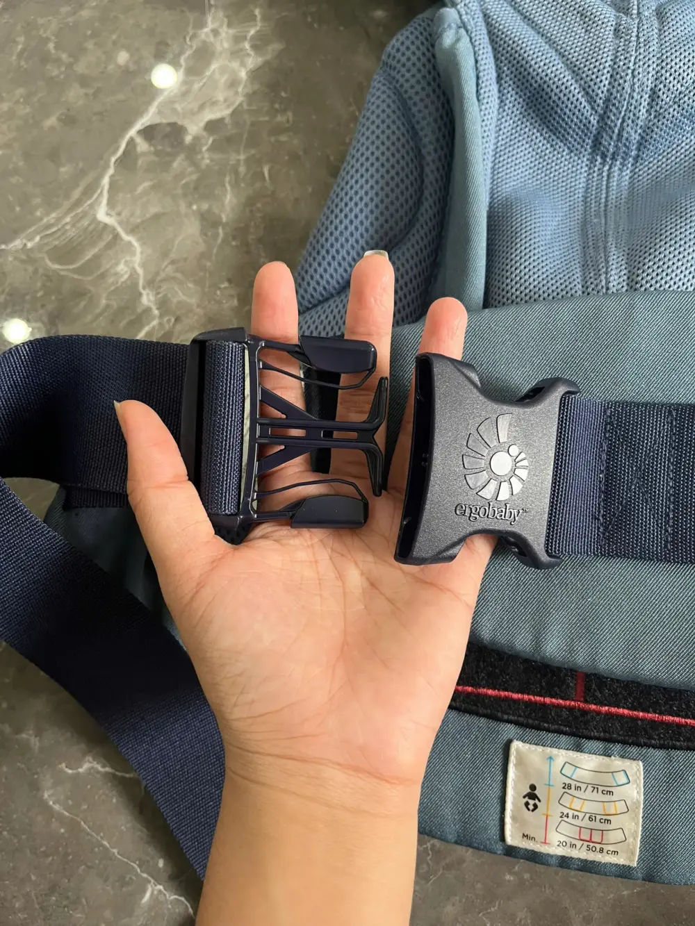 Địu Ergo baby Omni 360 cool air mesh màu xanh navy nhạt (no box) - Ảnh 3