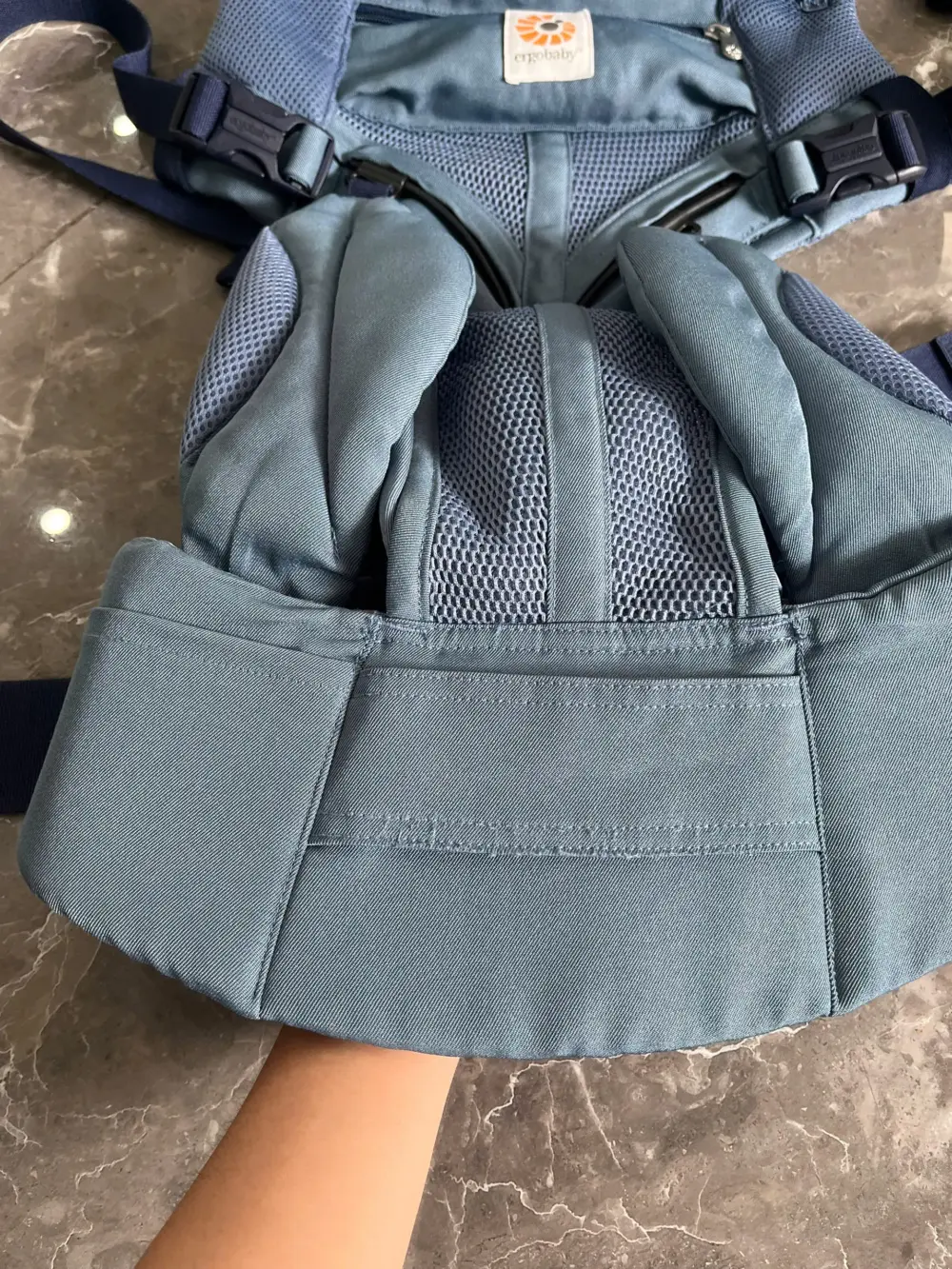 Địu Ergo baby Omni 360 cool air mesh màu xanh navy nhạt (no box) - Ảnh 4
