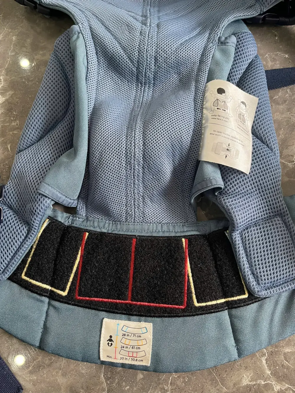 Địu Ergo baby Omni 360 cool air mesh màu xanh navy nhạt (no box) - Ảnh 6