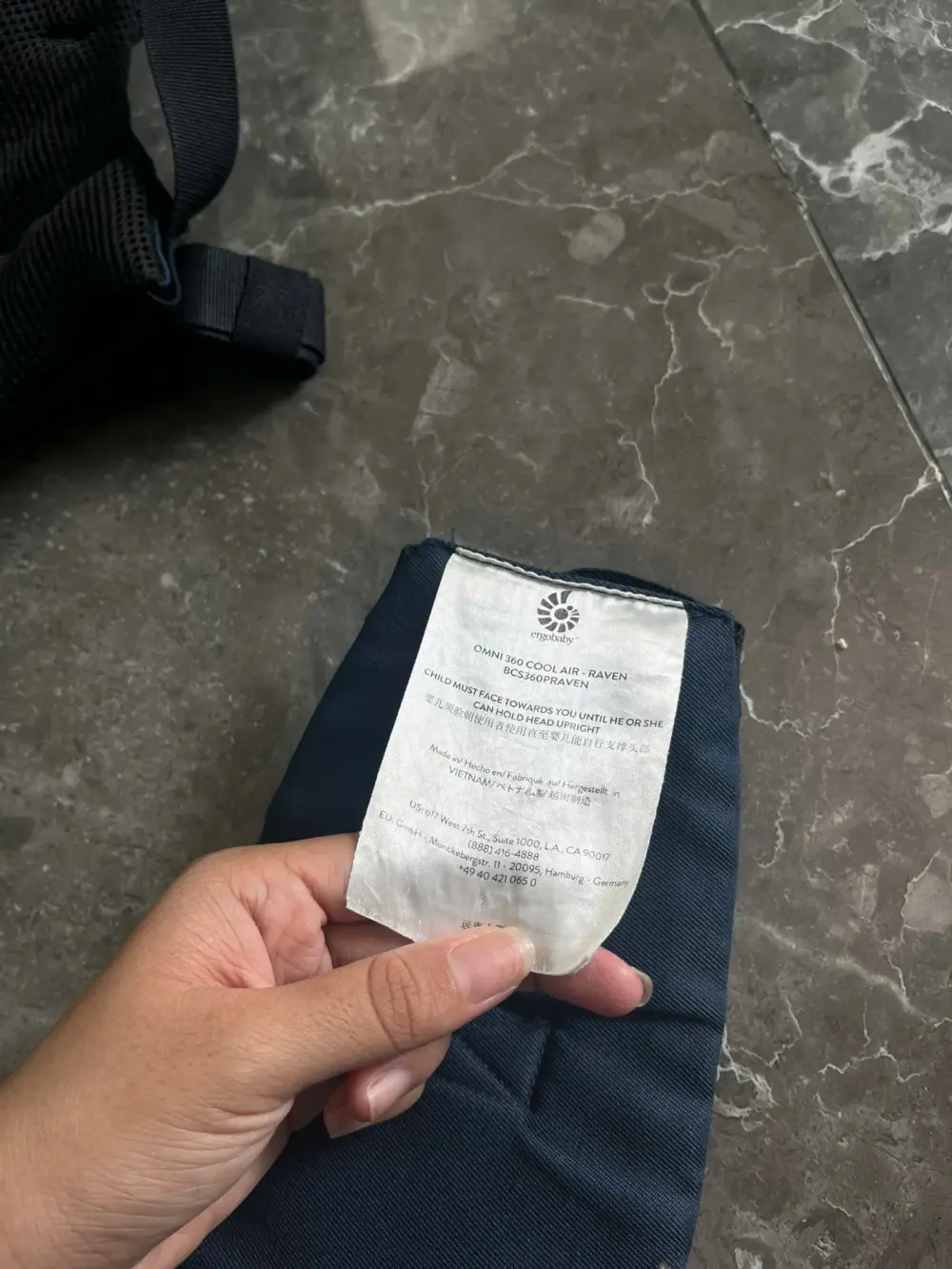 Địu Ergo baby Omni 360 cool air mesh màu xanh navy đậm (no box) - Ảnh 16