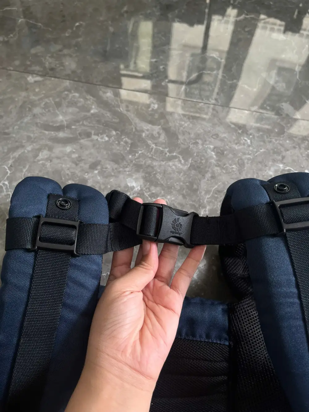 Địu Ergo baby Omni 360 cool air mesh màu xanh navy đậm (no box) - Ảnh 5