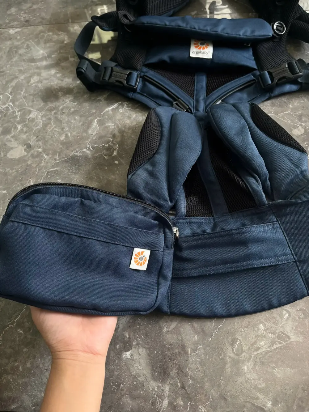 Địu Ergo baby Omni 360 cool air mesh màu xanh navy đậm (no box) - Ảnh 6