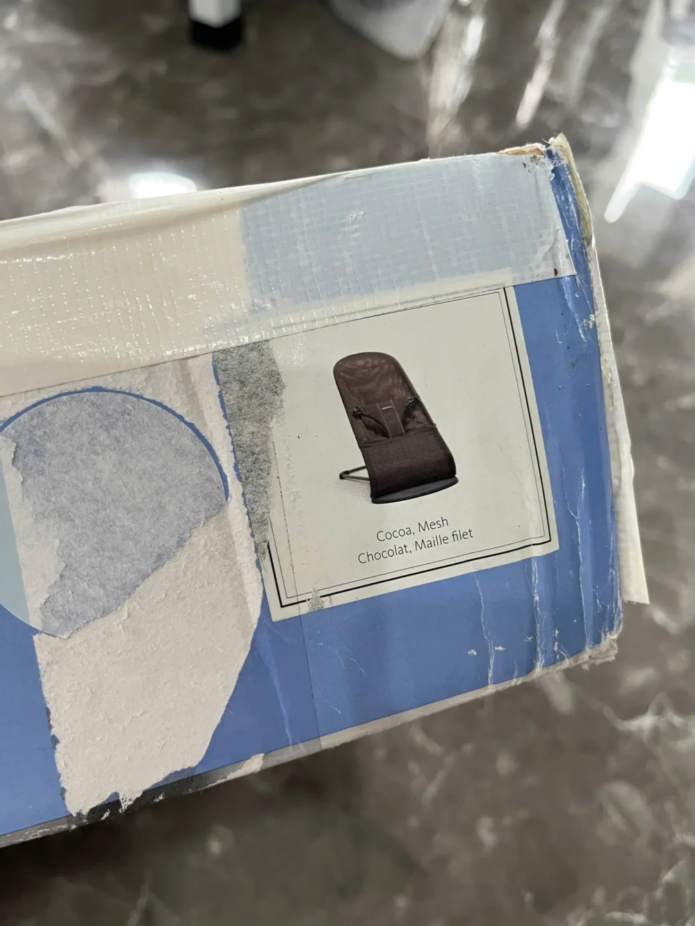 Ghế rung Baby Bjorn vải air mesh màu nâu choco (còn box) - Ảnh 7