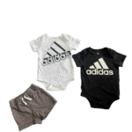 Set 1 bodysuit Adidas (màu đen) & kèm quần Carter’s (9 đến 12 tháng) tặng kèm bodysuit Adidas màu trắng Adidas