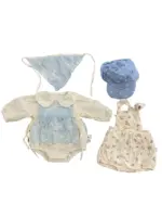 Set bodysuit cho bé gái mix brand và 2 nón đội đầu Bubaby, Mother Care, Lasso Kids (3 đến 6 tháng)