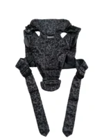 Địu Baby Bjorn Mini vải mesh hoạ tiết beo đen (no box) 0-3 tuổi 3kg2 -> 11kg