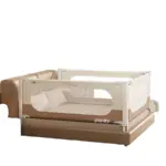 Thanh chắn giường Pakey Premium gấp gọn, tháo lắp tiện lợi KT 1m6x2m (tổng 3 mặt)