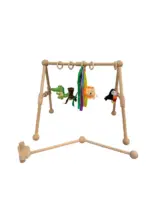 Kệ chữ A (kèm đồ chơi vận động) & giá treo cũi bằng gỗ Bon store 0-2 tuổi