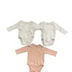 Set 3 bodysuit dài tay vạt chéo bé H&M (size newborn)