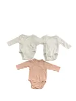 Set 3 bodysuit dài tay vạt chéo bé H&M (size newborn)