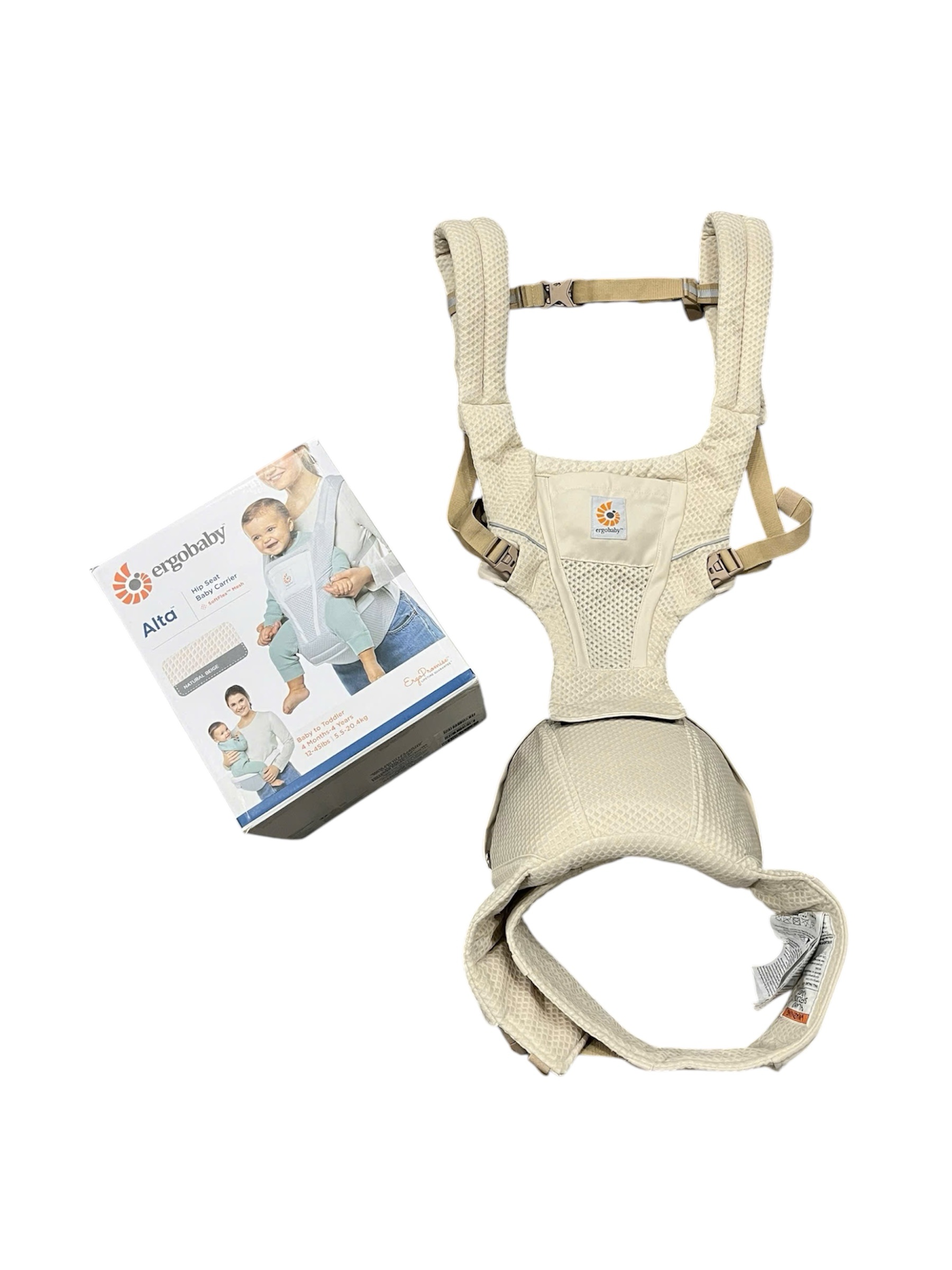 photoroom_20251129_214715 Địu Ergo baby Alta Hip Seat màu kem (kèm box) - Ảnh 1
