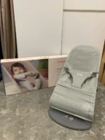 Ghế rung Baby Bjorn vải air mesh màu xám nhạt (còn box) - Ảnh 2