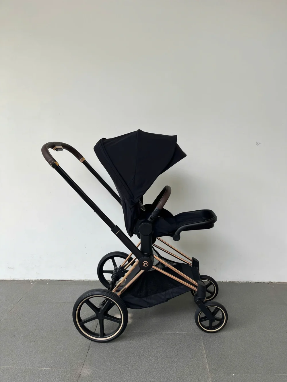 Xe đẩy Cybex priam màu đen khung rose gold (còn box seat pack) - Ảnh 10